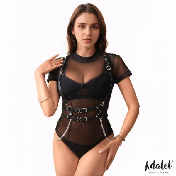 Adalet Lingerie Brenda Harness with Chain One size