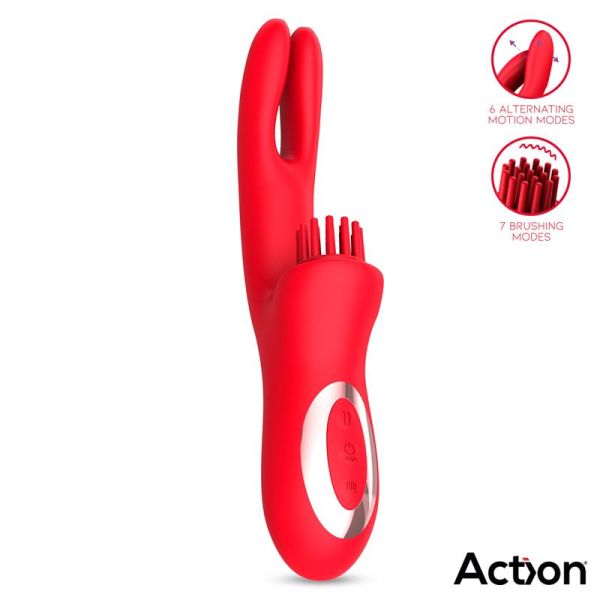 Action Bilma vibrator met strijkende clitorisstimulator