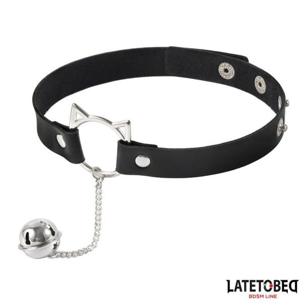 LateToBed choker met katteooren hoop en bel