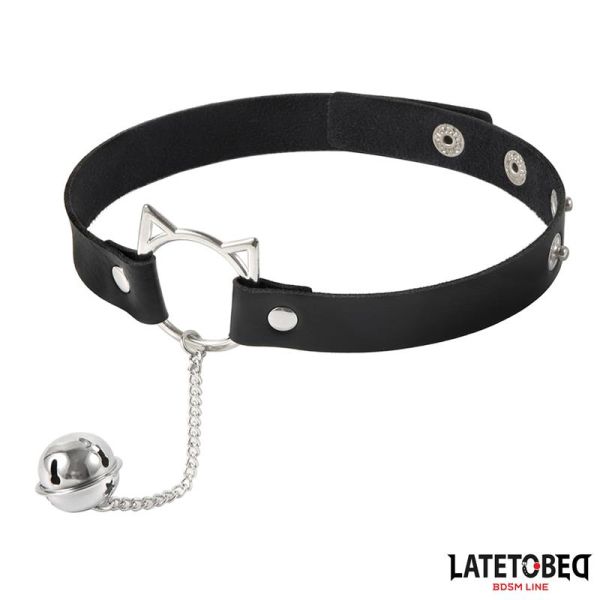 LateToBed choker met katteooren hoop en bel