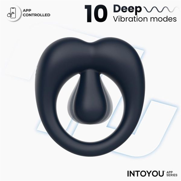 IntoYou Kenny penisring met clitorisstimulator (nachtblauw)