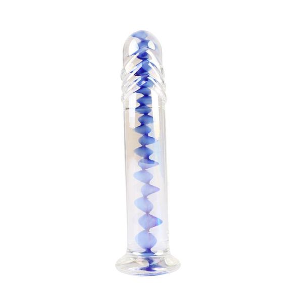 Chisa Anal Swirl glazen dildo met spiraal 6,7"