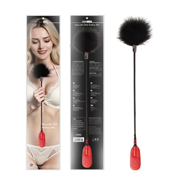 Chisa Crop met Tickle Feathers Rood Spankingspeeltje