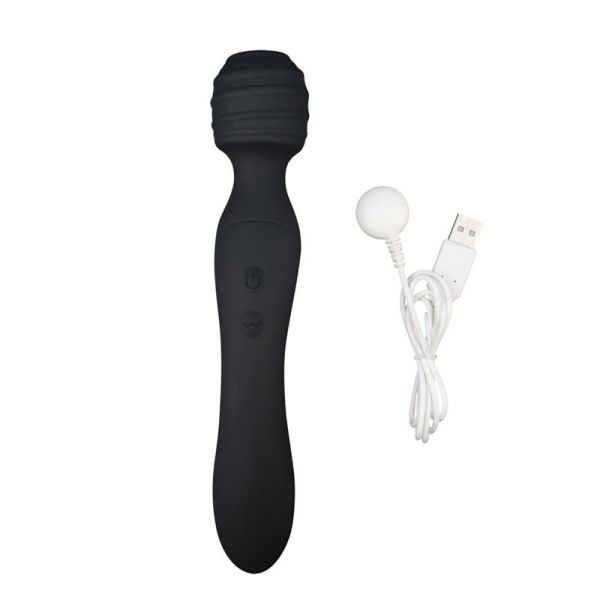 Chisa Dual Ended Massager Wand Vibrator (Zwart)