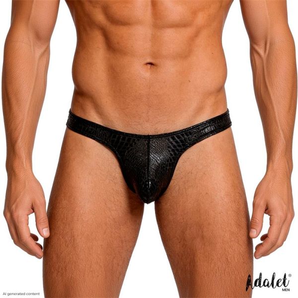 Adalet Man Aldo string met slangenprint (zwart)