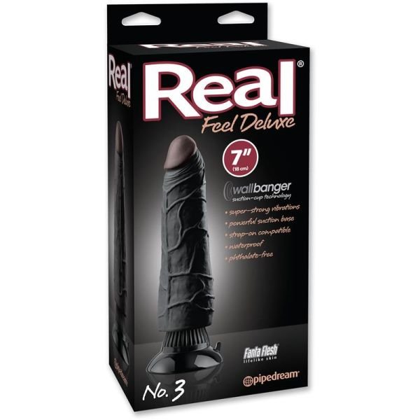 Real Feel Deluxe realistische vibrator nr. 3 17,8 cm (zwart)