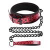 Verstelbaar Halsband met Leash Diamond Vegan Leder - Afbeelding 2