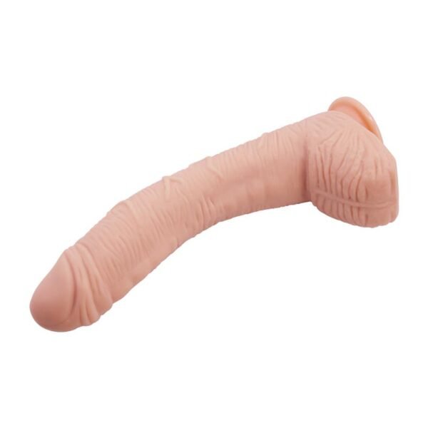 Alex Curved Dildo met Testikel G-Spot Zuignap Flesh - Afbeelding 6