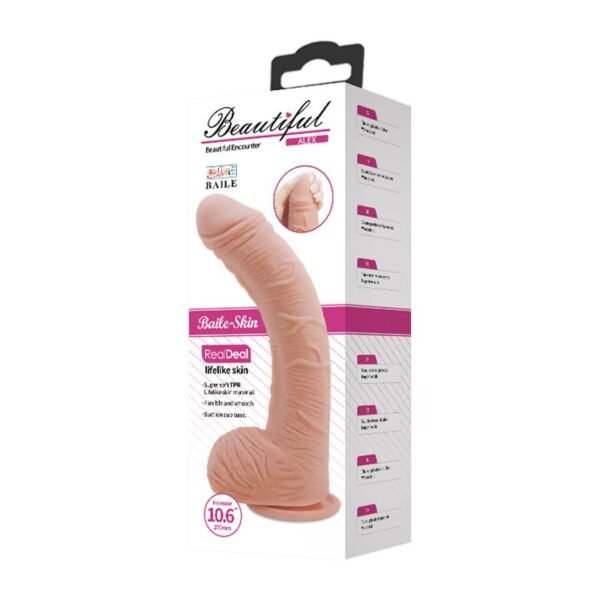 Alex Curved Dildo met Testikel G-Spot Zuignap Flesh - Afbeelding 10