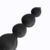 Clyde Beaded Butt Plug with Easy Pull Ring Silicone Black - Afbeelding 5