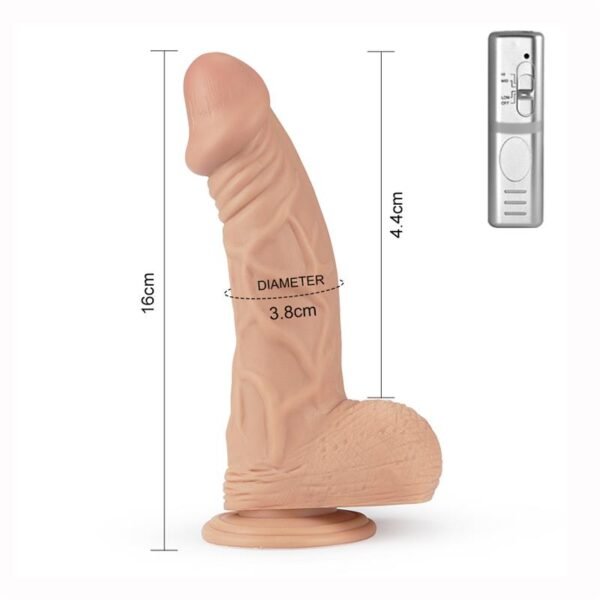 Dildo Real Extreme Dildo with Vibration 9 Flesh - Afbeelding 4