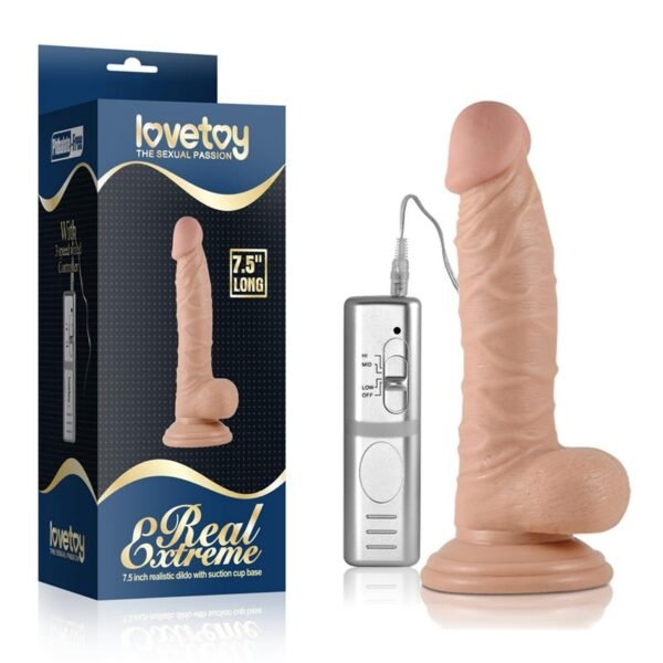 Dildo Real Extreme with Vibration 7.5 Flesh - Afbeelding 5