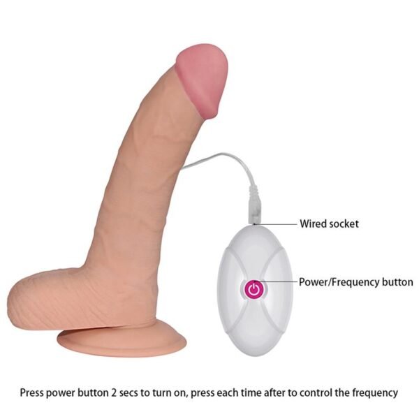 Dildo The Ultra Soft Dude con Vibración 8.8 Natural - Afbeelding 6