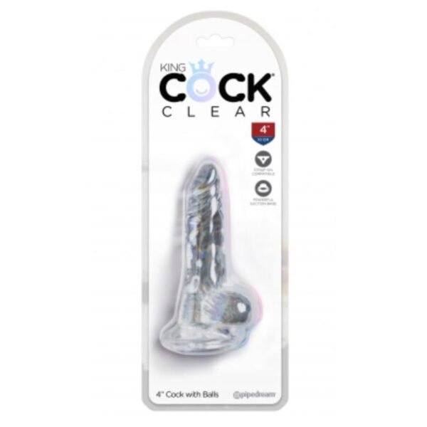 Dildo met Ballen Transparant 4 Transparant