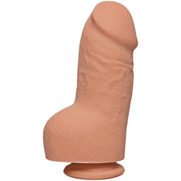 Dual Density Dildo Vet D met Ballen 8 Ultraskyn Vanille