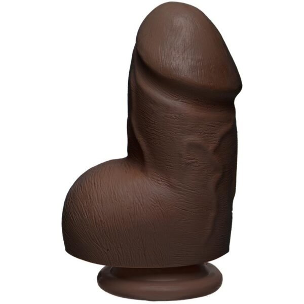 Dual Density Dildo Vet D met Testikel 6 Ultraskyn Chocolade