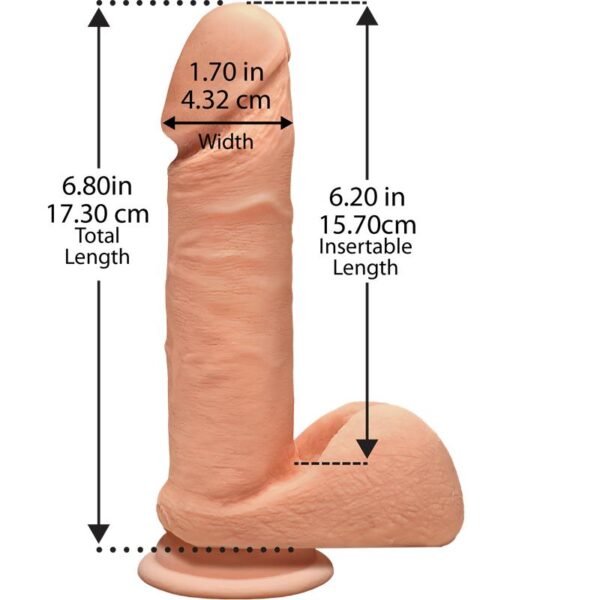 Dual Density Dildo Perfect D with Balls 7 Vanilla - Afbeelding 2