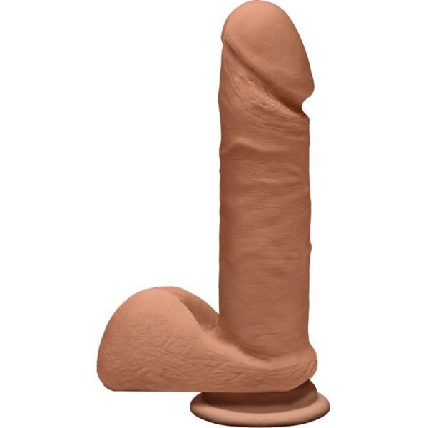 Dual Density Dildo Perfect D met Testikel 7 Karamel