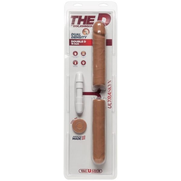 Dual Density Dubbele Dildo Dubbele D 16 Karamel - Afbeelding 4