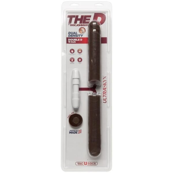 Dual density Dubbele Dildo Dubbele D 16 Chocolade - Afbeelding 4