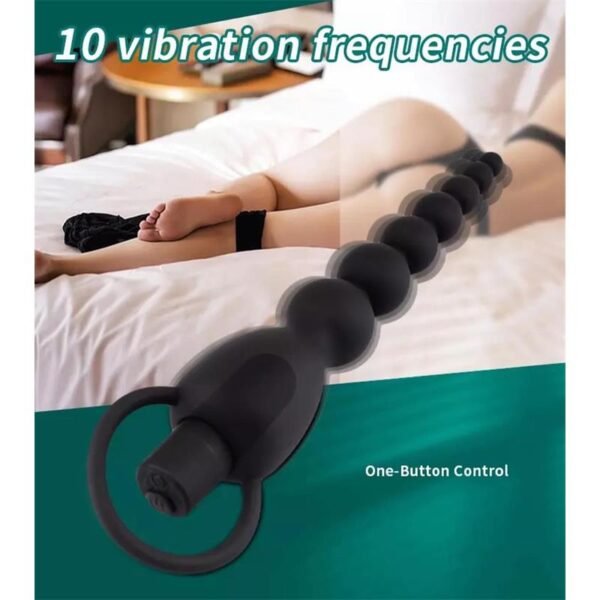 Marbe Anal Ketting met Vibratie USB Siliconen - Afbeelding 10