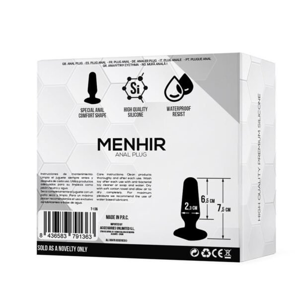 Menhir Anal Plug Silicone Black - Afbeelding 3