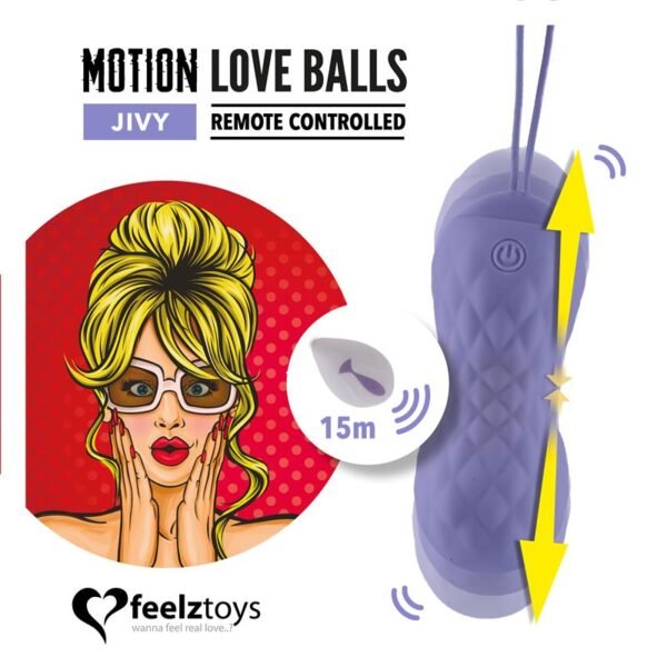 Motion Love Ballen Vibrerende Ei met Afstandsbediening Jivy Paars - Afbeelding 2