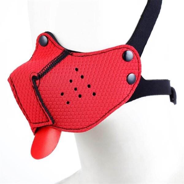 Neoprene Puppy Gezicht Masker Rood - Afbeelding 3