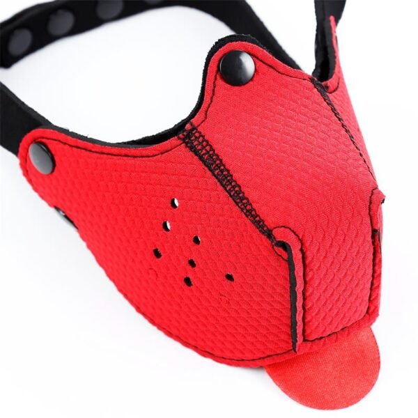 Neoprene Puppy Gezicht Masker Rood - Afbeelding 4