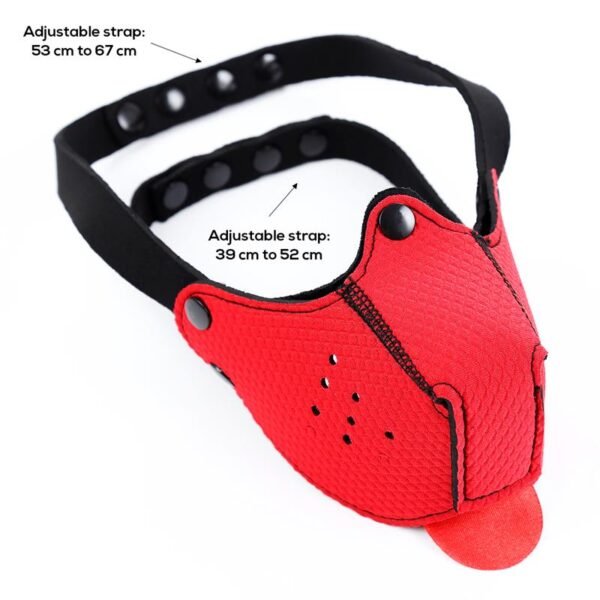 Neoprene Puppy Gezicht Masker Rood - Afbeelding 7