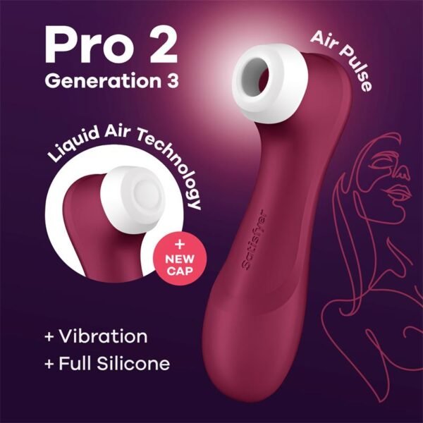 Pro 2 Gen 3 Liquid Air Technology Zuigen en Vibratie Wine Rood