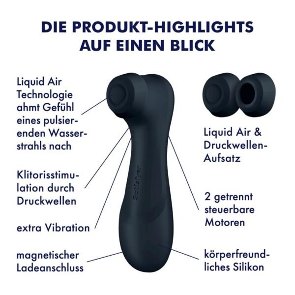 Pro 2 Gener 3 Liquid Air Technology Zuigen en Vibratie Zwart - Afbeelding 6