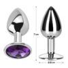 Paars Amethyst Buttplug met Juweel Maat S Aluminium - Afbeelding 3
