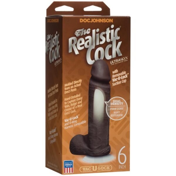 Realistische Dual Density Dildo 6 Chocolade - Afbeelding 3