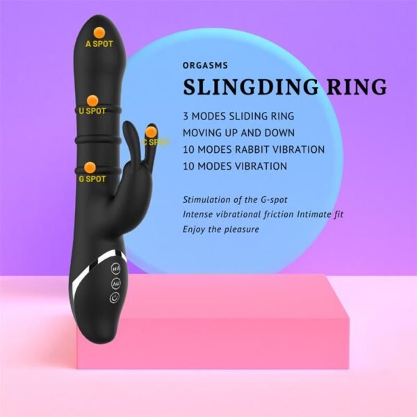 Reipo Vibrator with Up and Down Sliding Rings - Afbeelding 10