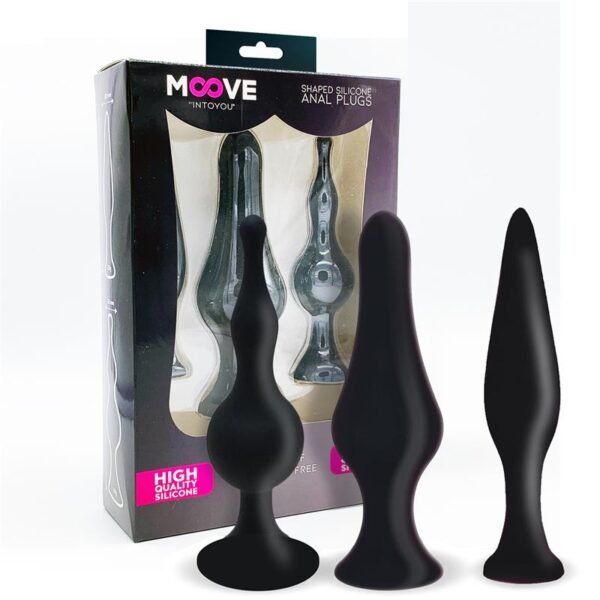 Set van 3 Buttplugs Zwart