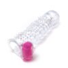 Getextureerde Penis Sleeve met Vibratie Transparant - Afbeelding 5